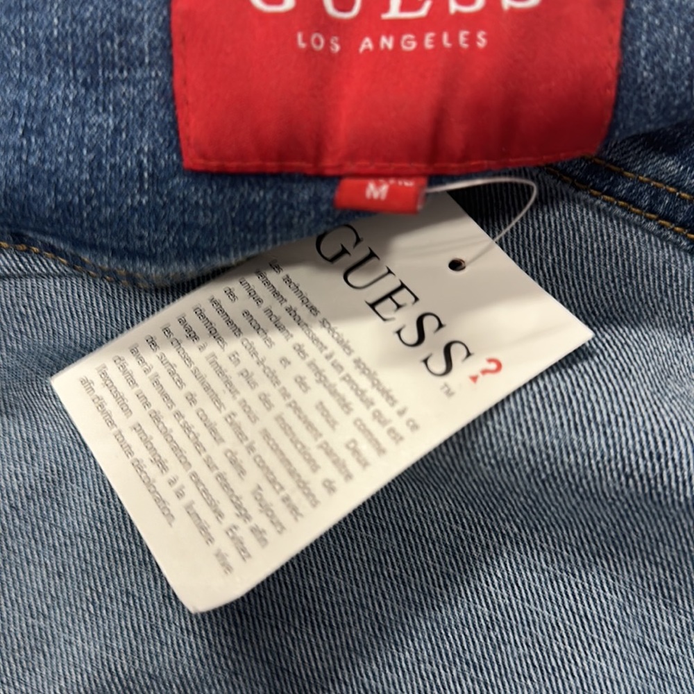 GUESS DENIM DESTROYED STRETCHY VEST MEDIUM - Picture 14 of 14